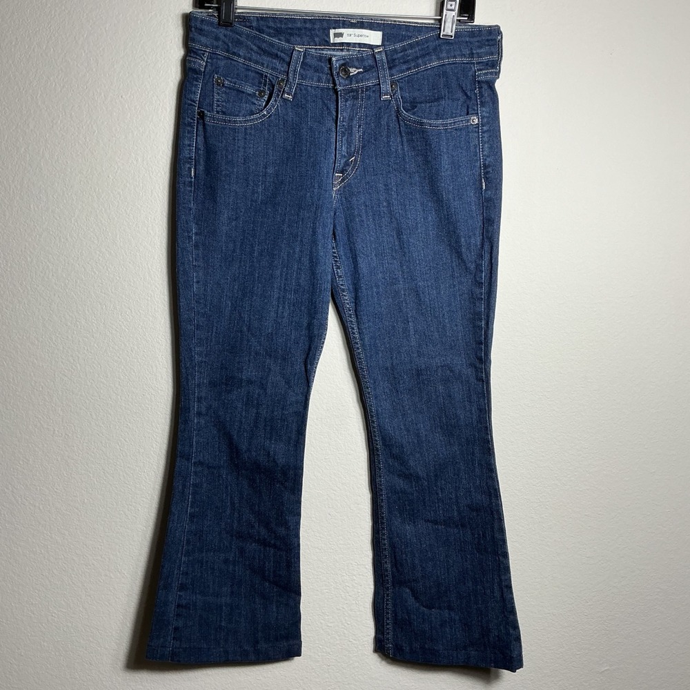 Levi's 518 Superlow Jeans‎ Womens 31x27 Dark Wash Bootcut Denim Low Rise Flare